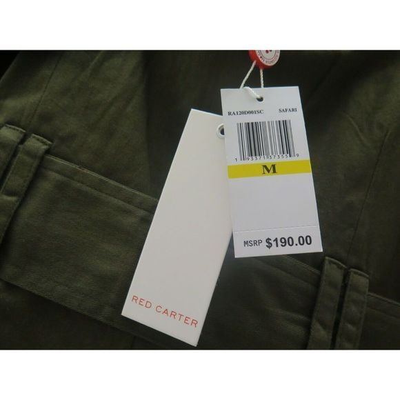 Red Carter Sz Medium Kendall Safari Green Button Mini Dress $190 - Picture 6 of 10